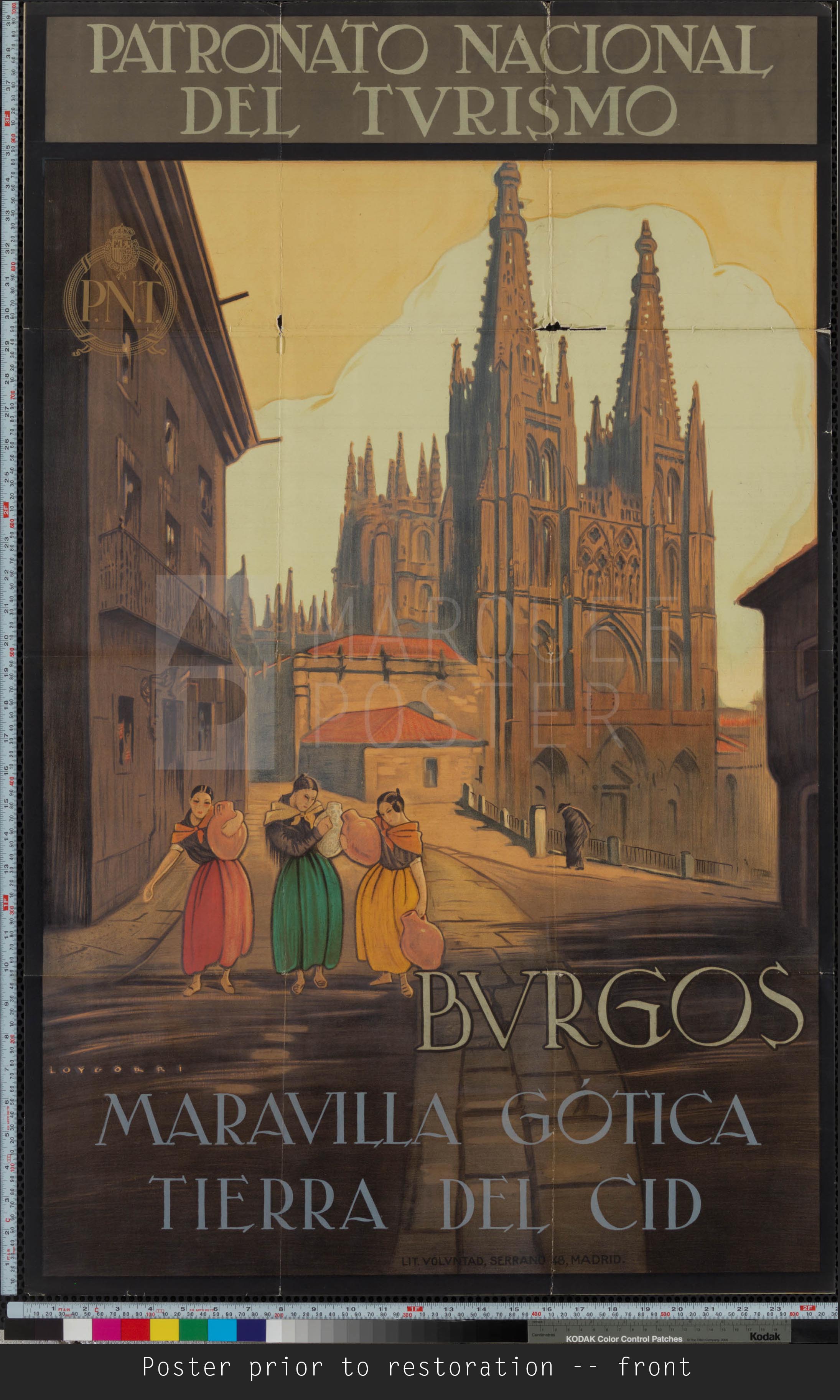Marquee Poster | Burgos, Spain: Gothic Wonder 1934 Spanish 1-sheet