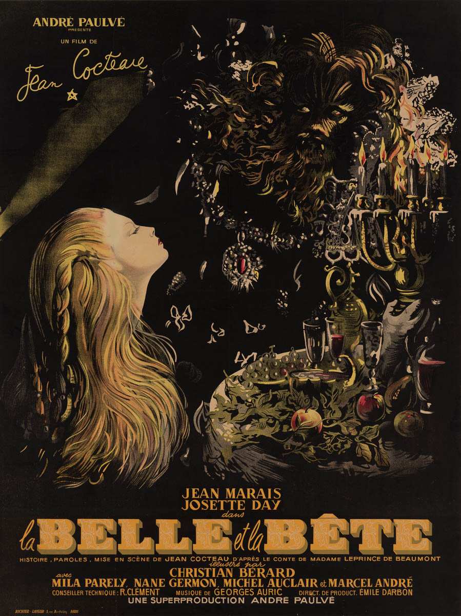 Marquee Poster | Beauty And The Beast 1951 French 1-panel